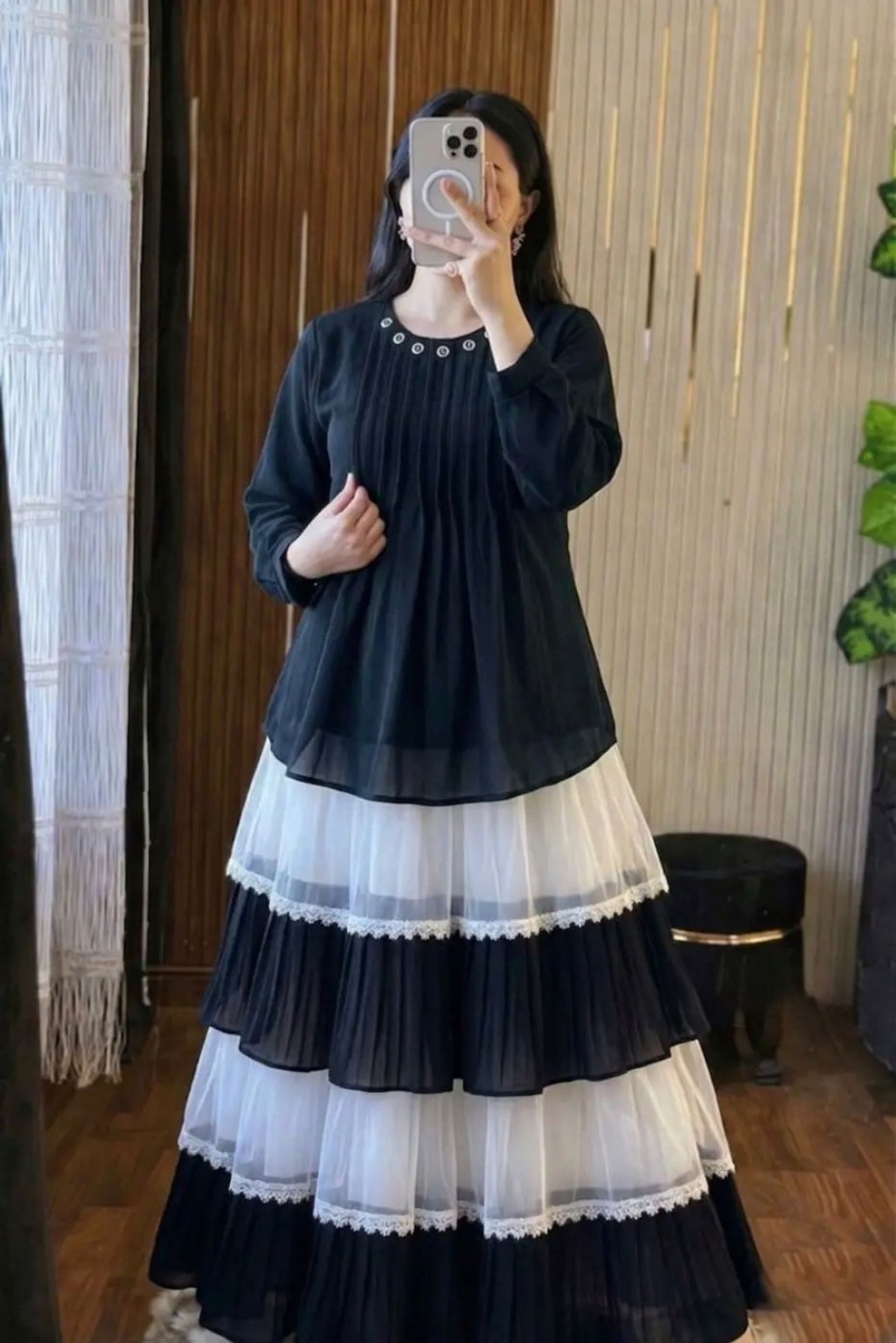 Black Georgette Lehenga